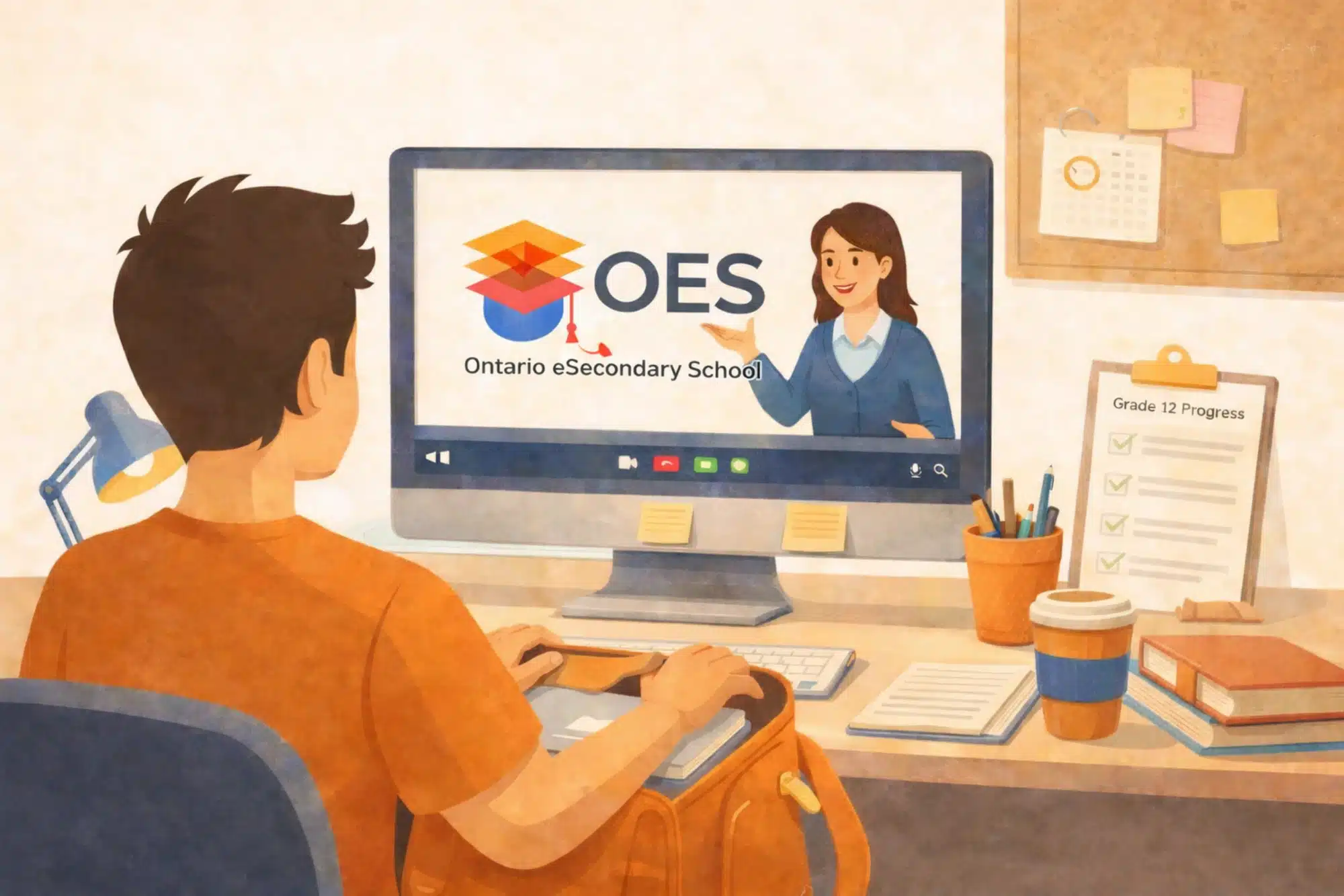 illustration-of-a-boy-at-his-desk-taking-an-eng4c-or-eng4u-online-course
