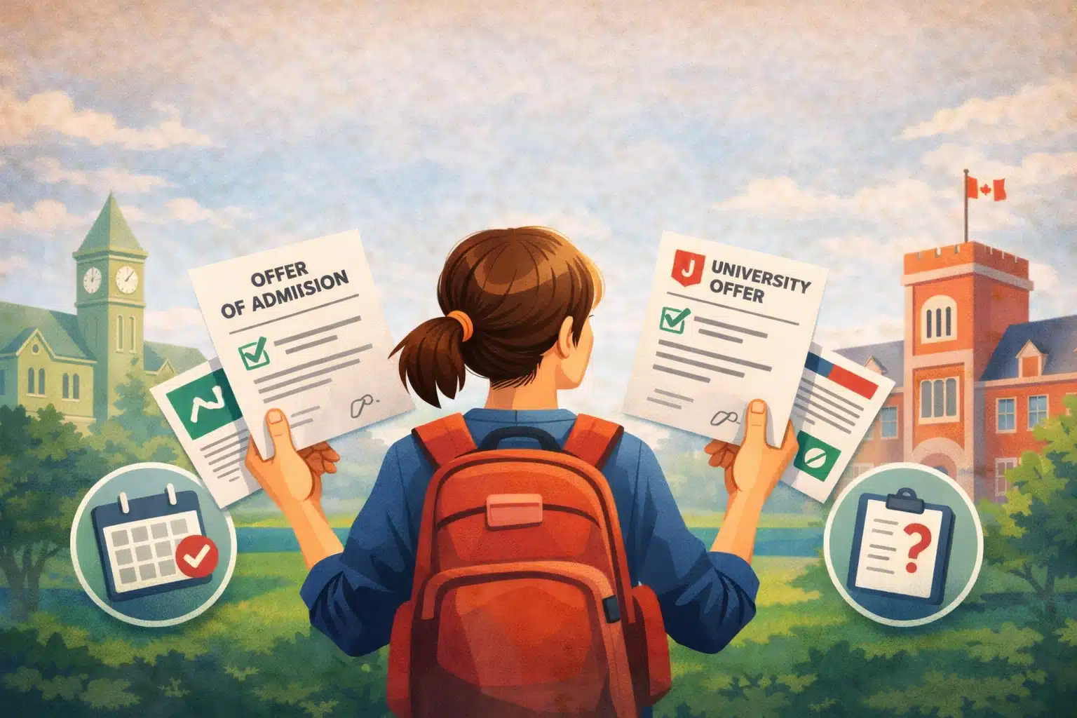 illustration-of-a-girl-going-to-university-for-can-i-acccept-multiple-university-offers
